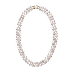 6.5-7.0 mm 18-inch Double-Strand White Akoya AAA Pearl Necklace Akoya Pearl Necklace, Saltwater Pearls, Double Strand Necklace, Jewelry Appraisal, Clasp Necklace, Pearl Types, Akoya Pearls, Pearl Size, Pricing Jewelry