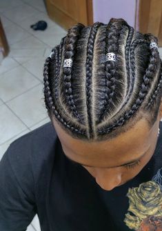 Basic Cornrows For Men, Mans Braid Hairstyle, Crowrows Braids Black Hair, Cornrows Braids For Black Men, Fancy Cornrows, Natural Hair Cornrows, Feed In Cornrows, Afro Hair Fade