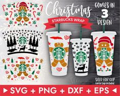 starbucks christmas svg and dxf files