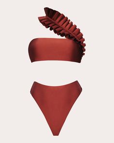 Liva Ruffle Bikini Andrea Iyamah, Shoulder Piece, Stacked Jewelry, Boot Accessories, Bag Dress, Underwire Bra, High Waisted Pants, Moda Operandi, Shop Necklaces