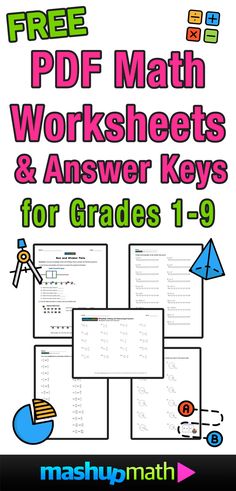 the free printable worksheets and answer keys for grade 1 - 9