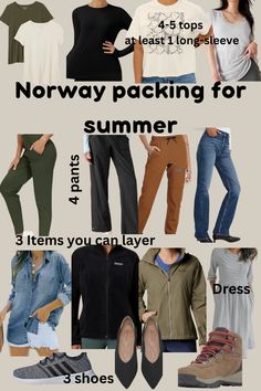 the different types of clothes and shoes are shown in this graphic style, with text overlay