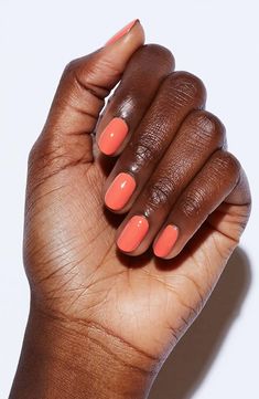 The Best Spring Nail Colors For Dark Skin In 2023 Uñas Color Coral, Nail Colors For Dark Skin, Coral Nails With Design, Summer Gel Nails, Coral Nails, Colors For Dark Skin, Spring Nail Colors, Brittle Nails, Glass Nails