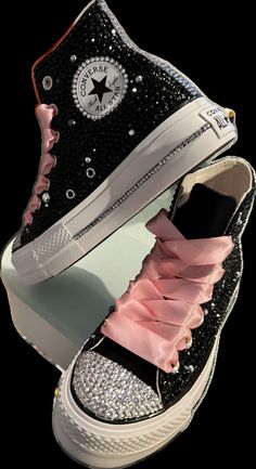 Bling converse for any occasion Bedazzle Converse, Decorated Converse, Bedazzled Converse, Bling Denim, Covington Ga, Tie Sneakers, Bling Converse, Cute Nike Shoes, Cute Nikes