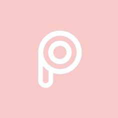 the letter p in white on a pink background