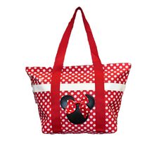 PRICES MAY VARY. Canvas,Polyester Imported Polyester lining Minnie Mouse Icon, Disney Tote Bags, Disney Tote, Mouse Icon, Tote Outfit, Red Tote, Travel Tote Bag, Zippered Tote, Nylon Tote