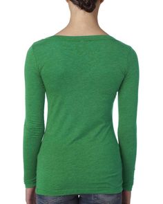 Ladies' Triblend Long-Sleeve Scoop - ENVY - 2XL | Next Level Women's Triblend Long-Sleeve Scoop T-Shirt in Envy Size 2XL Tri-blend Crew Neck Top For Fall, Green Stretch Long Sleeve Top With Crew Neck, Basic Green Scoop Neck Tops, Green Scoop Neck T-shirt, Tri-blend Long Sleeve Tops For Fall, Home T Shirts, Knit Set, Next Level, Size Medium