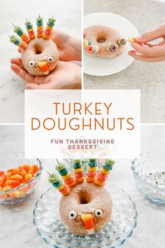 there is a turkey doughnut with fruit on it