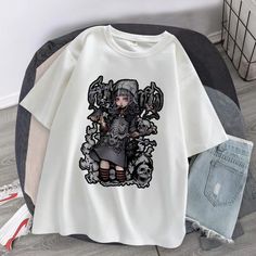 Summer Goth Female Tee Aesthetic Loose Women T-shirt Punk Dark Grunge Streetwear Ladies gothic Top T-shirts Harajuku Clothes y2k Y2K Fashion, White / 3XL Goth Female, Harajuku Clothes, Clothes Y2k, Gothic Tops, Summer Goth, Grunge Streetwear, Dark Grunge, Women Streetwear, Fashion White