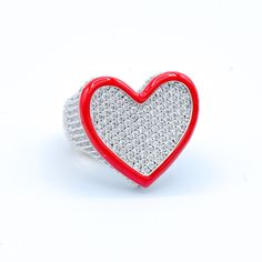 Stylish and sophisticated, this iced heart ring is the perfect way to show your special someone how much you care. Made with shining stones set in your choice of yellow or white gold, the ring features a beautiful heart-shaped enamel around the edges. The simple design of the ring makes it perfect for everyday wear, while the stones add a touch of luxury. Whether you're giving it as a gift or treating yourself, this diamond heart ring is sure to please. Custom made to order - Please allow 4 - 6 Ice Heart, Urban Jewelry, Diamond Heart Ring, Bubble Letters, Jewelry Pendants, Letter Pendants, Beautiful Heart, Letter Necklace, Diamond Heart