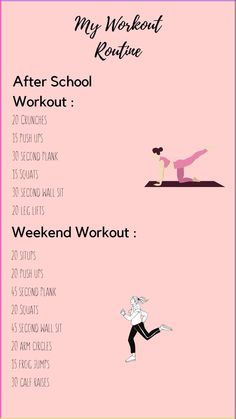 Quick Evening Workout, Good Beginner Workouts At Home, Simple Everyday Workout Routine, Workout For 11 Yo, Summer Workouts For Teens, After Workout Routine, Exersice For Teen, Workouts For Preteens, Teen Girl Workout Plan