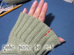 Upcycled Fingerless Gloves Tutorial : Behind Mytutorlist.com Fingerless Gloves Tutorial, Gloves Tutorial, Upcycled Sewing, Upcycled Ideas, Sewing Machine Thread, Sewing To Sell