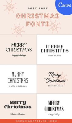 christmas font and numbers are displayed in this graphic design guide, which includes the names for different