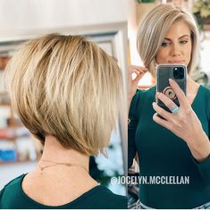 Bob cut Jocelyn Mcclellan, Aline Bob, Angled Bob Haircuts, Blonde Bob Haircut, Bob Haircut For Fine Hair, Short Bob Haircuts, Penteado Cabelo Curto, Haircuts For Fine Hair, Short Hair Haircuts