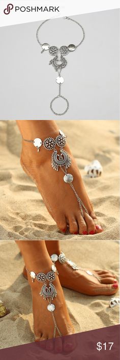 Anklet Bracelet Silver Tone Floral Coin Add some eye-catching boho chic style to your ankle. Perfect for beach party, casual wearing.   Material: Alloy Quantity: 1Pcs  ✅ Bundle for a discount! UshopTwo Jewelry Bracelets Coin Shop, Boho Chic Style, Anklet Bracelet, Bracelet Silver, Boho Chic Fashion, Beach Party, Silver Bracelets, Anklets, Chic Style