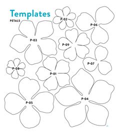 four leaf clover templates with the numbers 1 to 10 on each side and two petals in