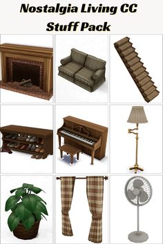 several different types of furniture and accessories are shown in this graphic style, including couches,