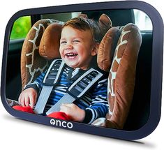 Onco Baby Rear View Car Mirror for Your Backseat, 100% Shatterproof, Essentials for Newborn - Drive Safe and Monitor Your Child - Winner of MadeForMums Awards Car Seat Mirror, Baby Car Seat Mirror, Baby Car Mirror, Baby Mirror, Baby Wishlist, Car Headrest, Gold Award, Mother Baby, Baby Must Haves