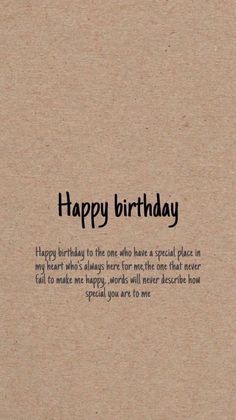 a card with the words happy birthday written on it