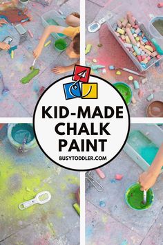 kid - made chalk paint for toddlers to play with