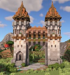 an image of a castle in minecraft