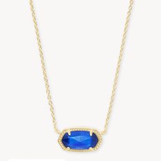 Elisa Gold Pendant Necklace In Cobalt Cat's Eye 15”-17” Chain Elisa Gold Pendant Necklace, Cat Eye Colors, Kendra Scott Necklace, Bday Ideas, Blue Necklace, Gold Pendant Necklace, Christmas Wishlist, Kendra Scott, Christmas List