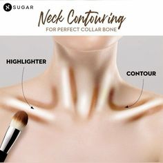 #contour #highlightermakeup #makeuptipsforbeginners Collar Bone Makeup, Contour Collar Bones, Collar Bone Contour, How To Define Collar Bones, Collarbone Contour, Masculine Contouring, Collarbone Makeup, Douyin Nose Contour, Ab Contour