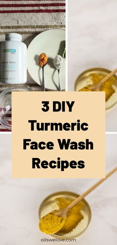 3 homemade Turmeric Face Wash Recipes Essential Oils Face Wash, Turmeric Face Wash, Green Tea Skin Care, Face Wash Recipe, Oil Face Wash, Turmeric Essential Oil, Essential Oils For Face, Turmeric Face, Homemade Beauty Recipes