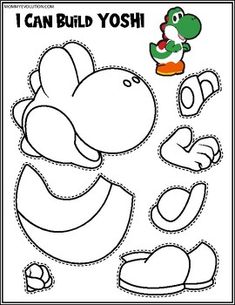 an animal cut out with the words i can build yoshi