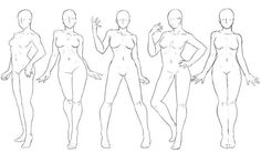 a line drawing of different female body shapes