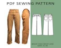 the sewing pattern for this women's pants is easy to sew