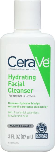 CeraVe Moisture Balance Facial Cleanser, 3 fl oz Face Wash For Dry Skin, Cerave Hydrating Facial Cleanser, Hydrating Facial Cleanser, Cerave Skincare, Hydrating Face Wash, Dermatologist Recommended Skincare, Hydrating Facial, Cheap Beauty Products, Cleansing Wipes