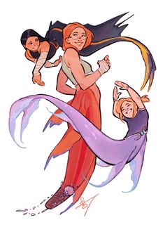 two women are dancing with one holding the other