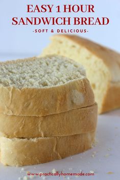 easy 1 hour sandwich bread with soft and delicious