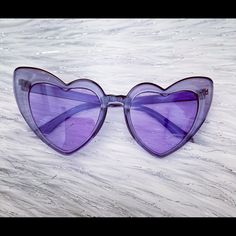 New Purple Heart Sunglasses. Their So Beautiful. Purple Glass Sunglasses For Spring, Coquette Sunglasses, Purple Coquette, Purple Glasses, Transparent Sunglasses, Valentino Sunglasses, Fendi Vintage, Lens Logo, Tory Burch Sunglasses