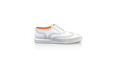 Default Description White Leather Shoes With Stitched Sole For Business, White Leather Business Shoes With Stitched Sole, White Dress Shoes With Round Toe And Stitched Sole, White Leather Lace-up Shoes For Business, Custom White Calf Leather Sneakers With Leather Sole, White Custom Sneakers With Calf Leather And Leather Sole, Casual White Wingtip Dress Shoes, White Casual Dress Shoes With Rubber Sole, White Leather Shoes With Contrast Sole