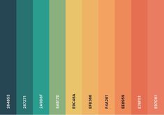 the color scheme for an orange, green and blue palette with different colors on it