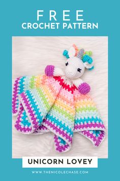 Free amigurumi unicorn lovey crochet pattern