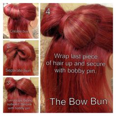 The Bow Bun Bow Buns Hairstyle, Hair Bow Bun Tutorial, Bow Bun Hairstyle, Bow Buns, Hair Bow Bun, Bow Bun, Bun Tutorial, Hair Stylies