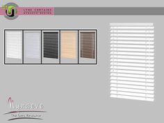 three different types of window blinds with the same color and size as shown in this image