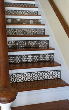 the stairs are decorated with intricate designs