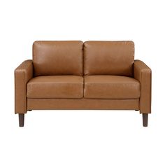 Malcolm Brown Faux Leather Loveseat from Homelegance - Luna Furniture Brown Loveseat, Modern Loveseat, Leather Pillow, Contemporary Fabric, Brown Living Room, Living Room Collections, Leather Loveseat, Modern Transitional, Faux Leather Fabric