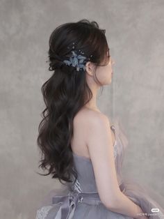 Debut Hairstyles, Korean Wedding Hair, Quince Hairstyles, Long Hair Wedding Styles, Hair Up Styles, Big Night, Prom Hairstyles, Asian Hair, Long Hairstyles