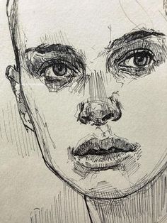 a pencil drawing of a woman's face