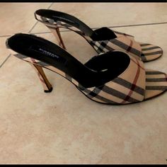 Good Condition. Size 8.5 Fit A 7-7.5 Burberry Heels, Burberry Shoes, Women's Shoes Sandals, Burberry, Shoes Sandals, Size 7, Women Shoes, Sandals, Heels