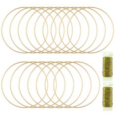 two coils of gold colored wire are next to each other