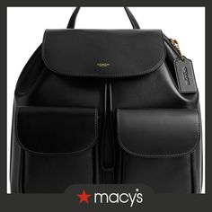 in stock Classic Black Backpack With Detachable Strap, Classic Backpack With Flap, Classic Backpack With Detachable Strap, Classic Black Backpack, Classic Black Leather Backpack, Classic Coach Backpack With Adjustable Strap, Classic Black Leather Backpack For On-the-go, Classic Leather Satchel Backpack, Luxury Black Coach Backpack