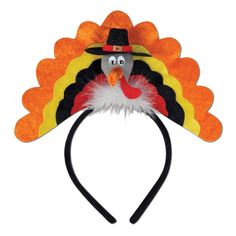 a headband with a turkey wearing a hat