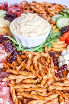 a platter filled with different types of food