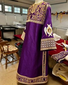 Orthodox deacon vestments set. Fully embroidered, made from natural silk , velvet and brocade. It's not heavy. It includes stikharion, cuffs and orarion. After the order we will ask your measurements. It takes about four week to produce it and ship to you. We locate in FL, USA. Embroidered Purple Traditional Wear For Ceremonial Use, Purple Traditional Wear For Eid Ceremonies, Purple Traditional Wear For Ceremonial Eid, Royal Embroidered Traditional Wear For Ceremonial Occasion, Traditional Brocade Chasuble For Ceremonies, Traditional Brocade Chasuble For Ceremonial Use, Traditional Embroidered Ceremonial Chasuble, Traditional Embroidered Chasuble For Ceremonial Use, H R